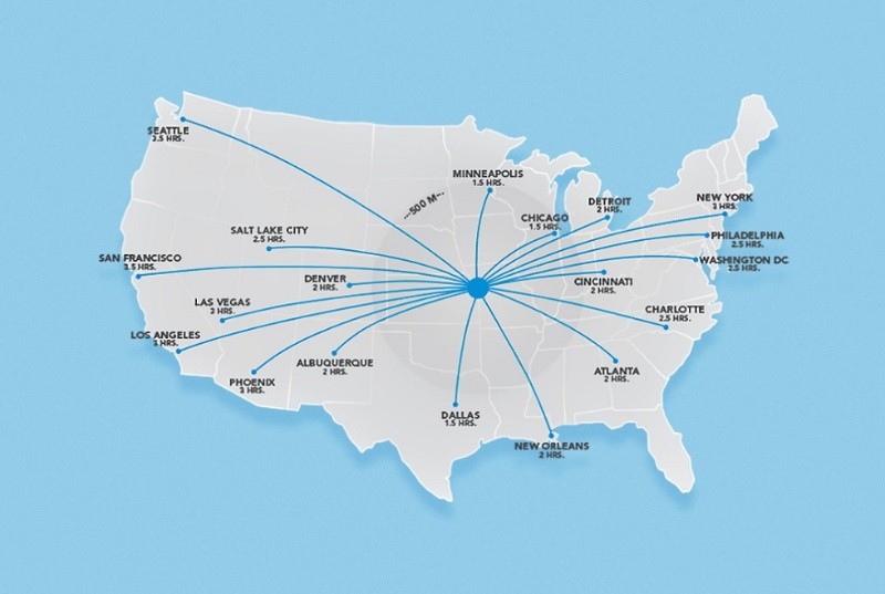 Kansas está situada en el medio oeste de Estados Unidos, cerca del centro geográfico del país.