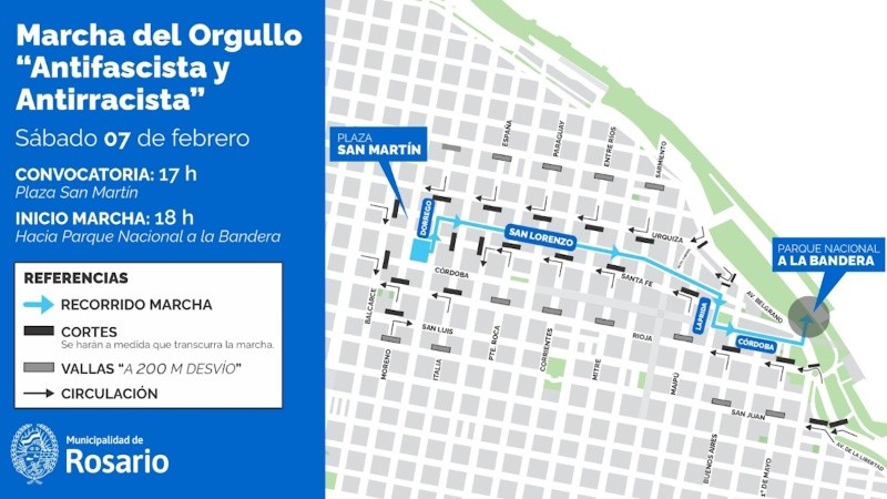 Recorrido de la marcha.&nbsp;