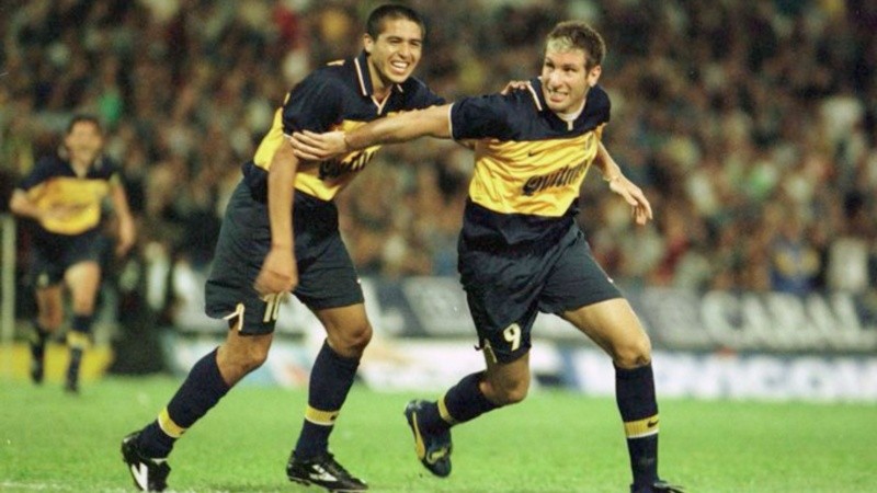 Tiempos felices: Riquelme y Palermo en el comienzo del exitoso ciclo de Carlos Bianchi en Boca.