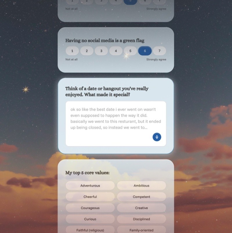 &nbsp;El cuestionario de Date Drop fue diseñado con la finalidad de optimizar los emparejamientos.