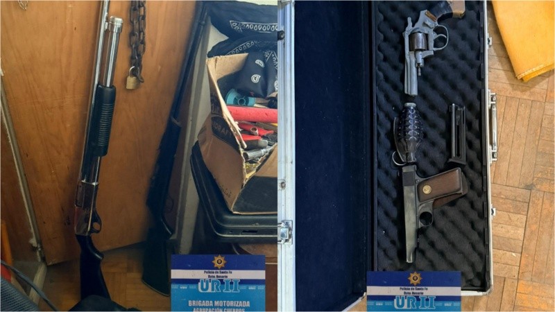 Parte del armamento incautado en el tercer piso de Roca 478