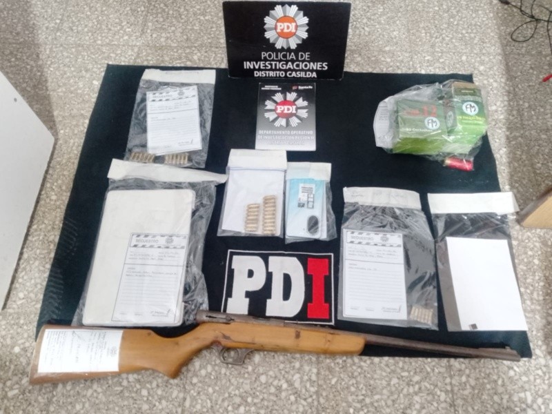 El material secuestrado a Gimenez.