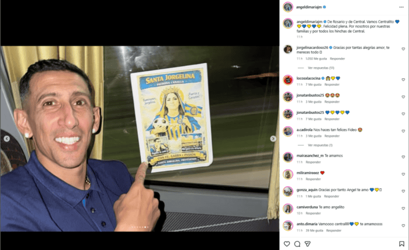 El posteo de Di María.&nbsp;