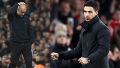 Guardiola lamenta la oportunidad perdida y Arteta celebra (EFE).