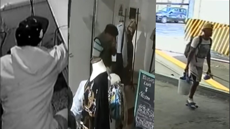 Capturas de los videos de los tres robos.