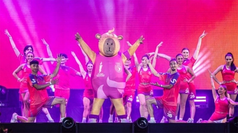 Capi, la mascota oficial de los Juegos Suramericanos.