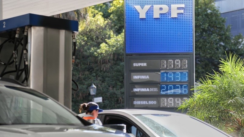 Los precios de YPF este lunes.