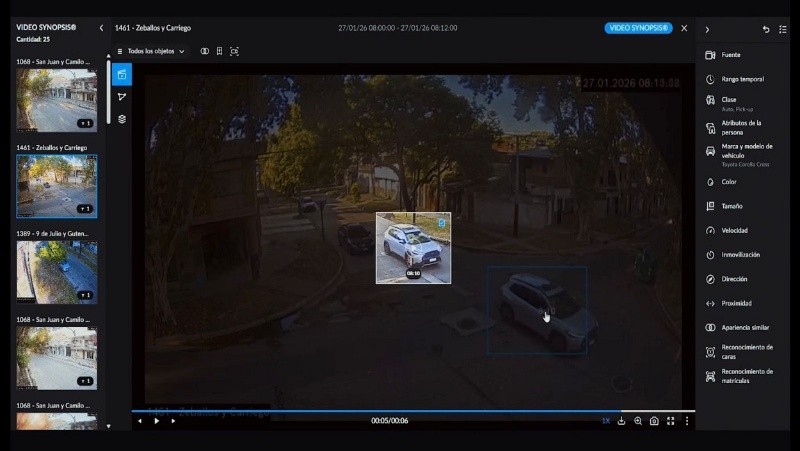 &nbsp;El sistema utiliza inteligencia artificial para detectar los vehículos y cruzar la información con la cual se pudo establecer su recorrido.