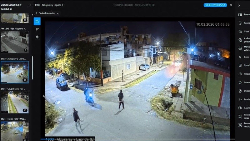 &nbsp;Imágenes del seguimiento del autor de los disparos.