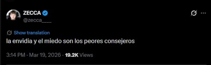 Zecca salió en defensa de Emilia y aseguró que todo esto está relacionado con el envidia y el miedo.&nbsp;