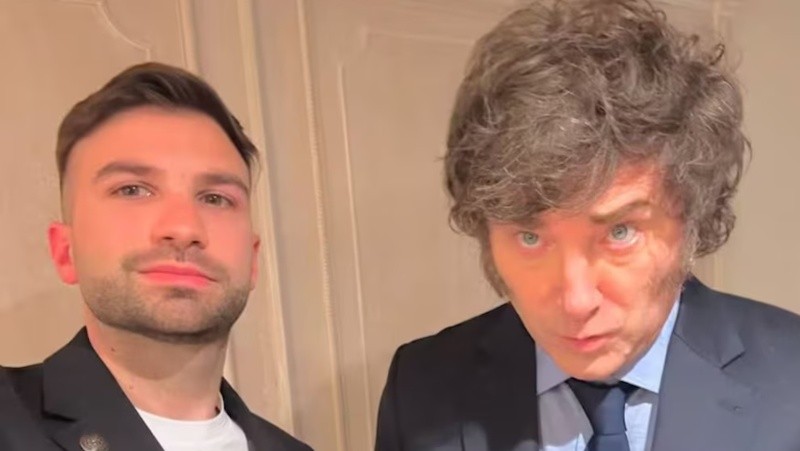 Mauricio Novelli con Javier Milei.&nbsp;