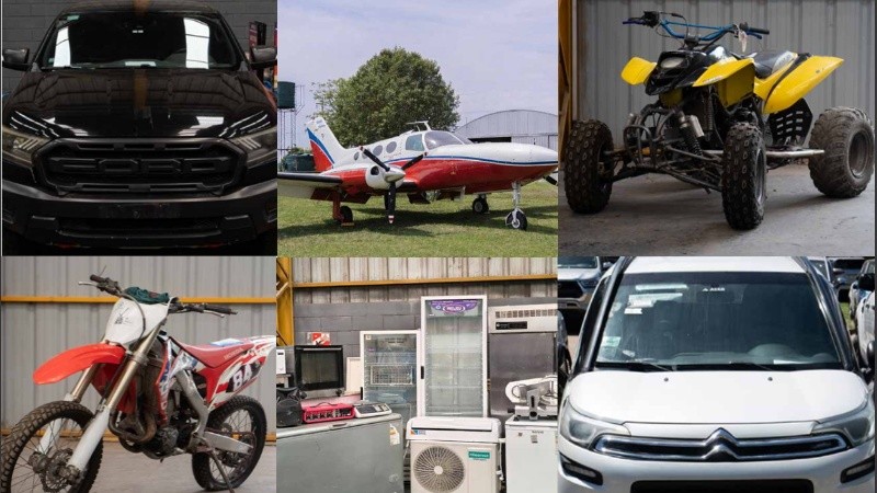 Algunos de los bienes que serán rematados en una subasta pública en abril.