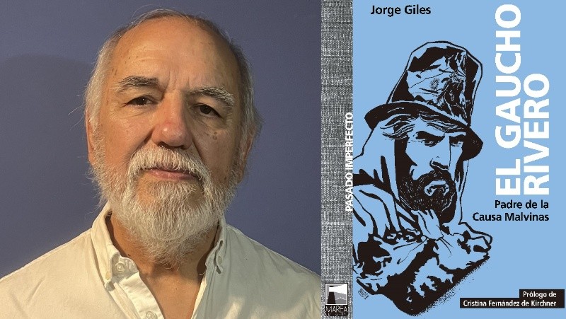 Jorge Giles y la tapa de su último libro. Jorge Giles y la tapa de su último libro.