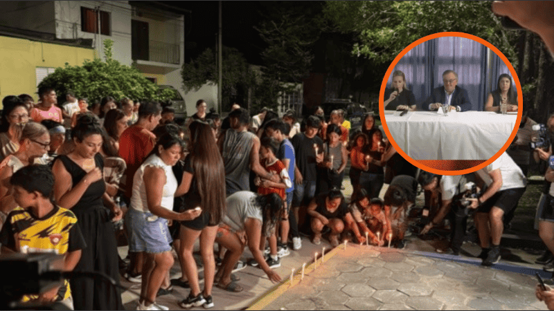 Homenaje de los chicos de la escuela a Ian Cabrera..