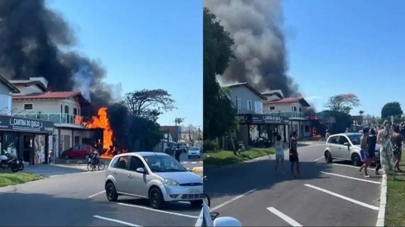 Una avioneta se estrelló sobre un restaurante a poco de despegar en el sur de Brasil y dejó un saldo de al menos cuatro muertos.