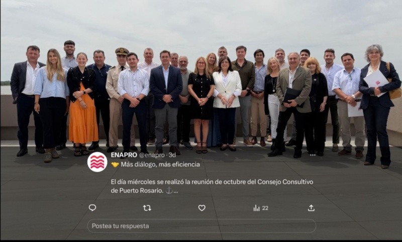 Postal de la ultima reunion del consejo consultivo del Enapro.