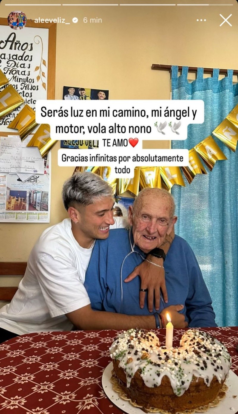El posteo de Véliz en Instagram.