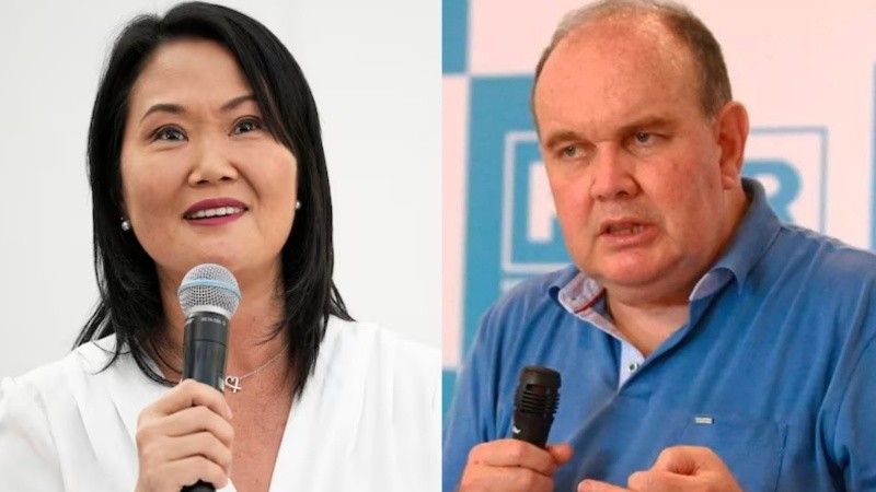 La candidata Keiko Fujimori (Fuerza Popular) y el candidato Rafael López Aliaga (Renovación Popular).