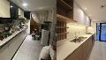La cocina del departamento de Miró al 500, antes y después de las obras previas a que lo compre Adorni.