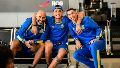 Quintana, Di María y Véliz antes de abordar el avión rumbo a Caracas.
