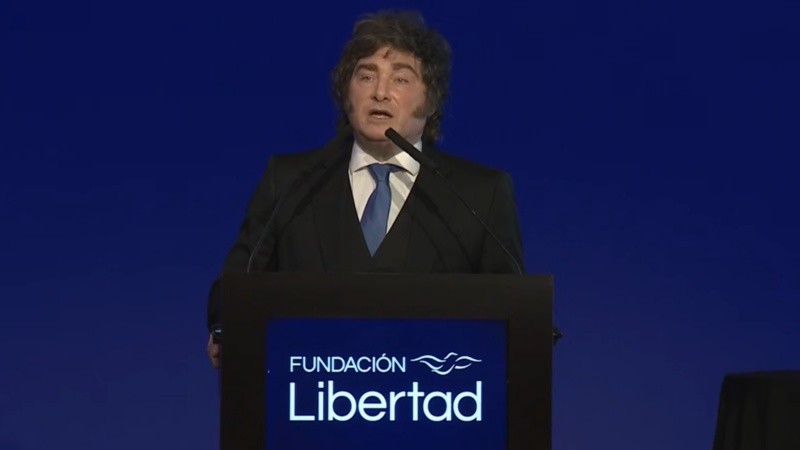 Milei en la Fundación Libertad.
