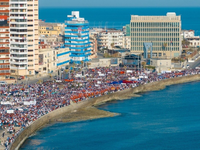 La concentración de cubanos por el Día del Trabajador.