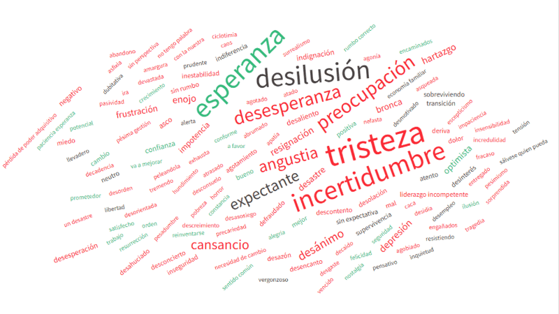 La nube de palabars que surgió de la encuesta de Rosario3 y MEC