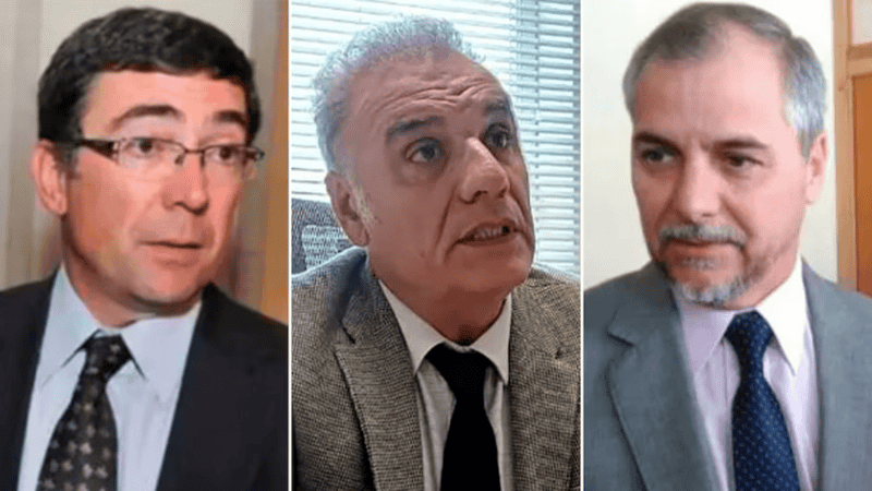 Los fiscales Javier Di Santo, Daniel Miralles y Luis Pizarro.