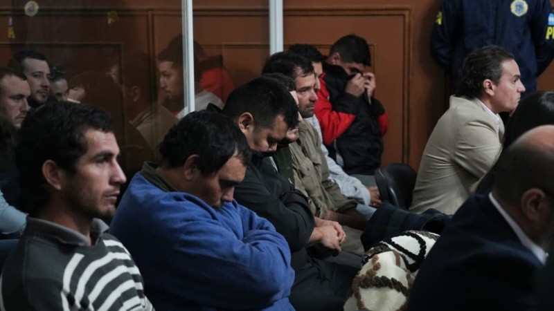 &nbsp;Los acusados en los Tribunales Federales de Rosario este viernes (Alan Monzón/Rosario3)