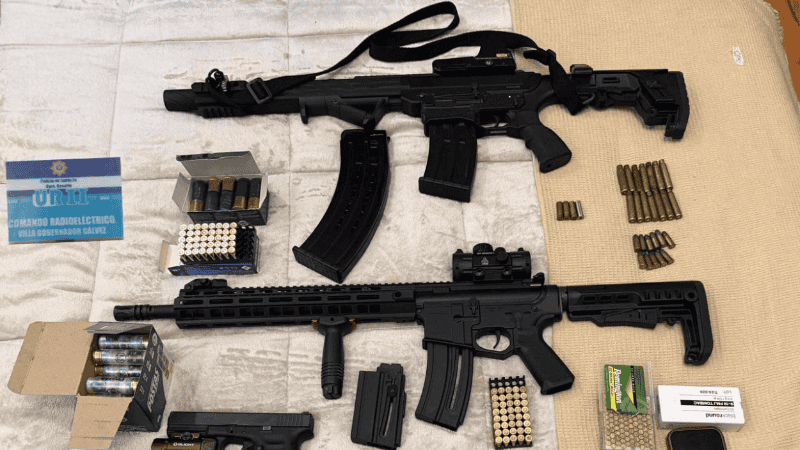 Algunas de las armas secuestradas.