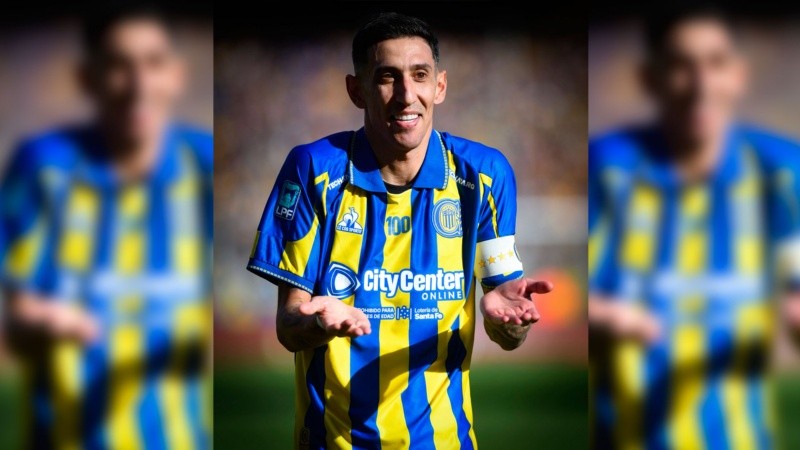Di María festejando su gol.