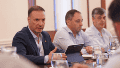 El ministro de Obras Públicas, Lisandro Enrico, y el secretario de Hídrica, Nicolás Mijich