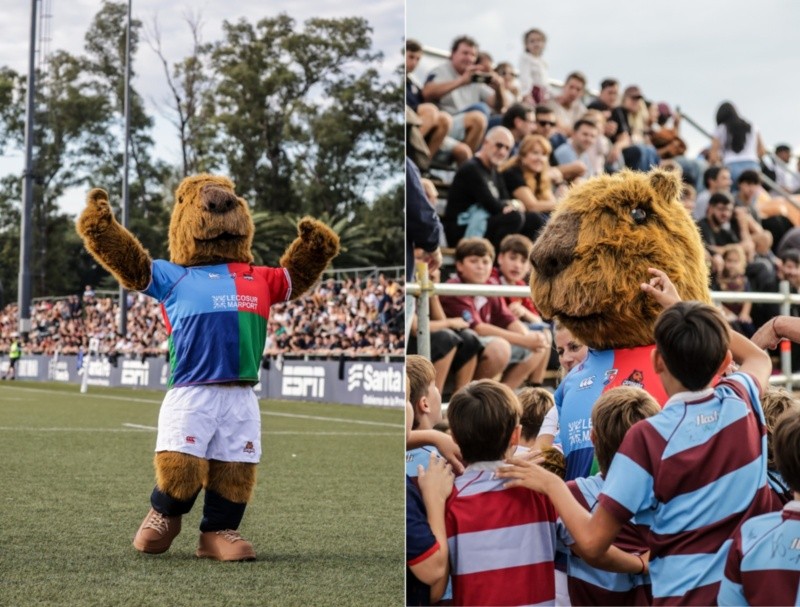 &nbsp;Capibardo con la hinchada.&nbsp;(prensa Capibaras)