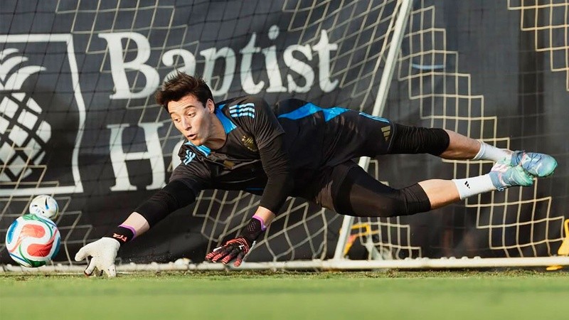 &nbsp;Santiago Beltrán entrenando con la selección argentina.