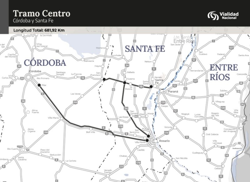 Parte de los tramos licitados.