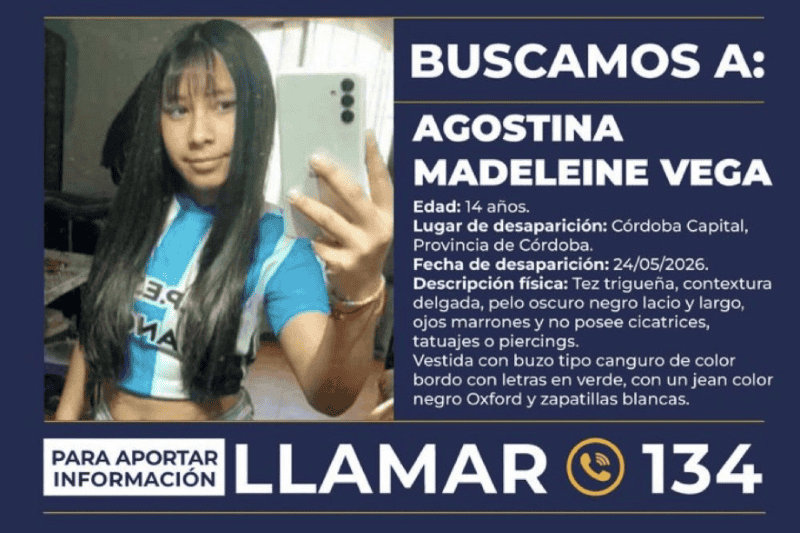 Agostina fue vista por última vez el sábado por la noche.&nbsp;