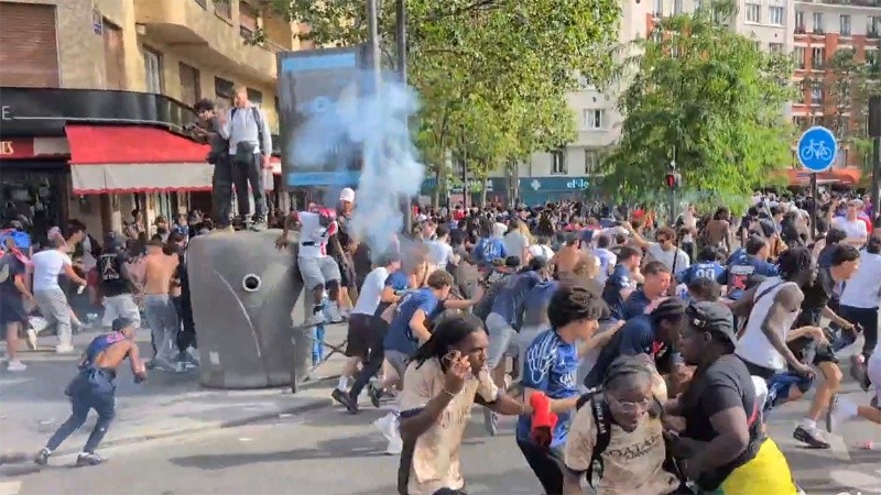 Serios incidentes en París en los festejos de Champions League (EFE).