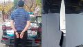 El atacante tenía el arma blanca al momento de la detención.