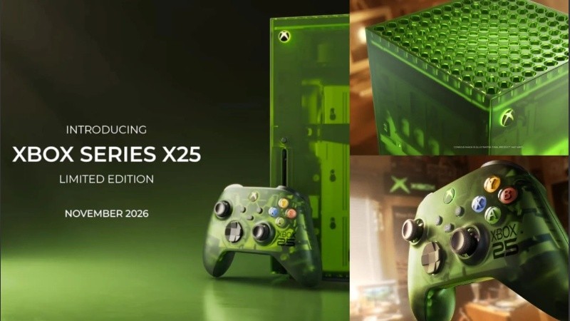 Microsoft presentó una edición de sus 25 años de vida para la consola Series X.