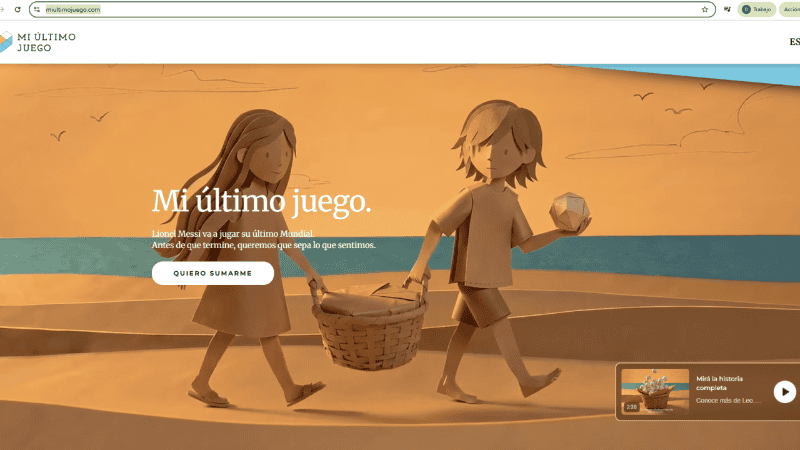 La portada de la página web 
