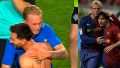 Messi junto a Daniel Gudjohnsen, hijo de su excompañero en Barcelona Eidur Gudjohnsen.
