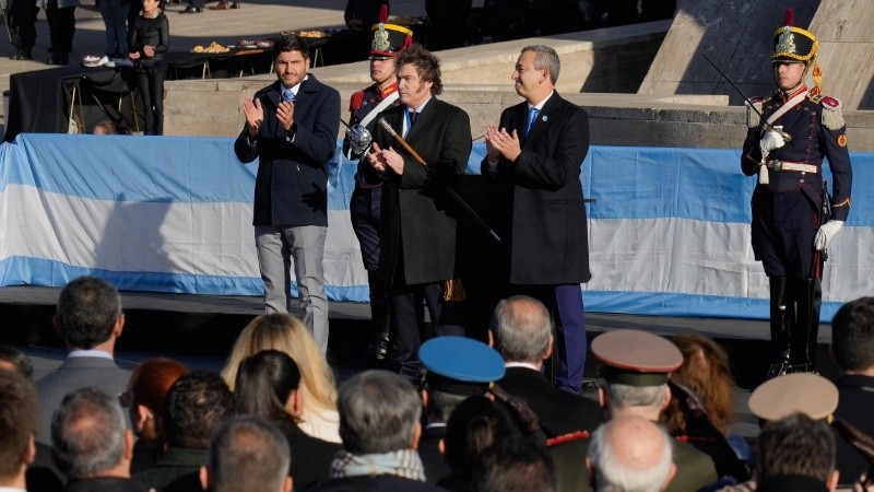 El Presidente durante el acto por el Día de la Bandera de 2024. (Alan Monzón/Rosario3)