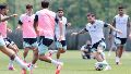 La selección argentina durante una de las prácticas este sábado.