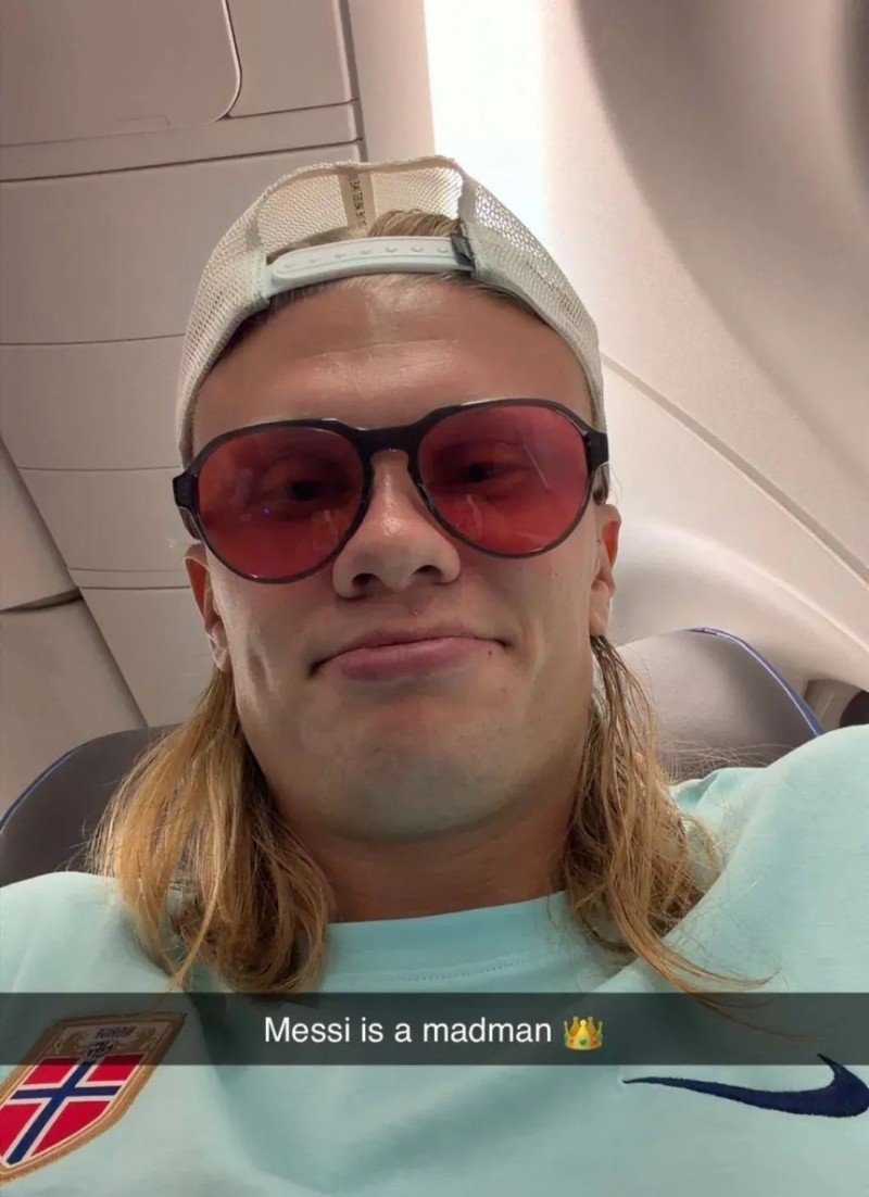 La imagen de Haaland posteada en Snapchat.&nbsp;
