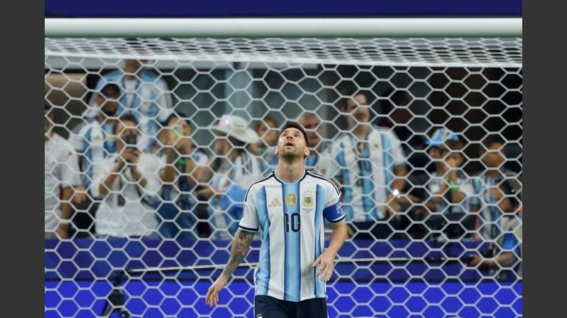 El lamento del rosarino tras el panal fallado (EFE).