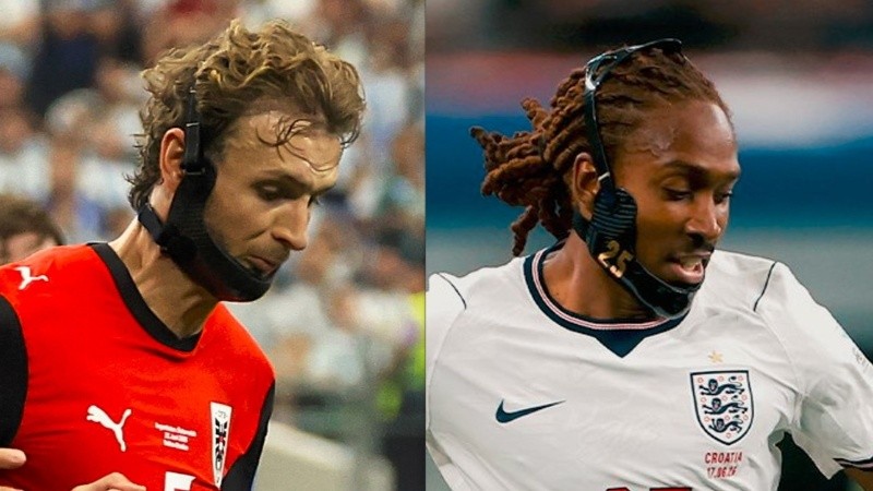 Los defensores Stefan Posch, de Austria, y Djed Spence, de Inglaterra. (EFE/@EPL_Goleador/Rosario3)&nbsp;