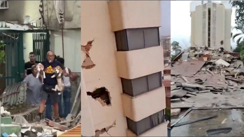 Postales de los terremotos en Venezuela.