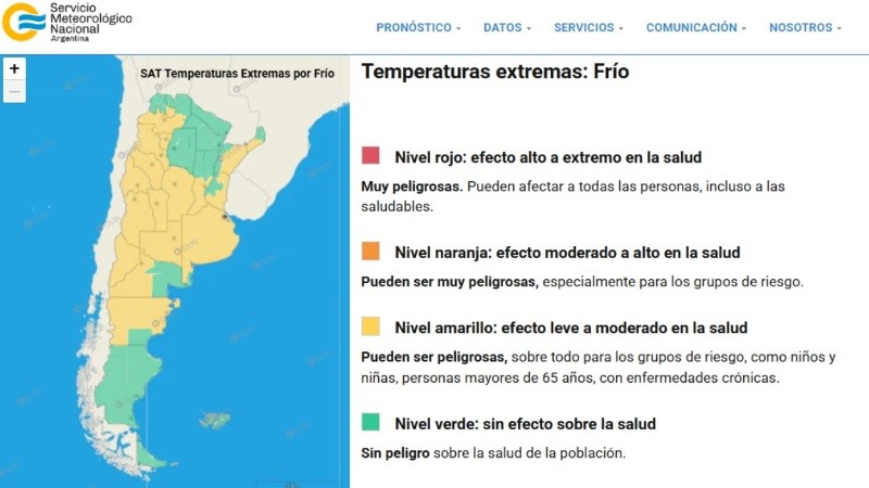 &nbsp;El SMN anunció alerta amarilla por bajas temperaturas en varias provincias del país.