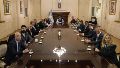 Milei encabezó la reunión de Gabinete, a su lado Pablo Quirno y Diego Santilli.