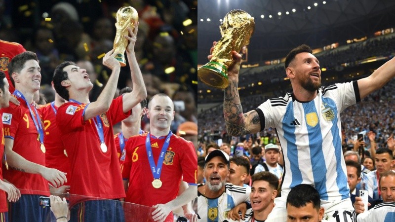 España y Argentina buscan volver a levantar la Copa del Mundo.